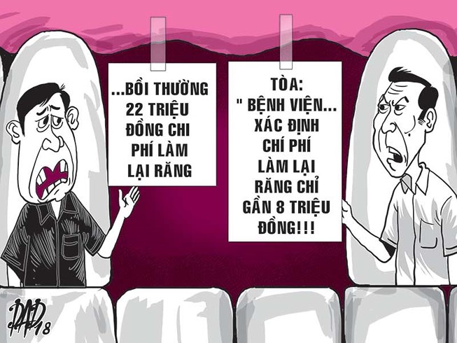 Kiện hàng xóm đòi bồi thường tiền làm răng